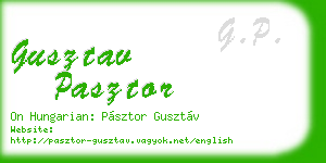 gusztav pasztor business card